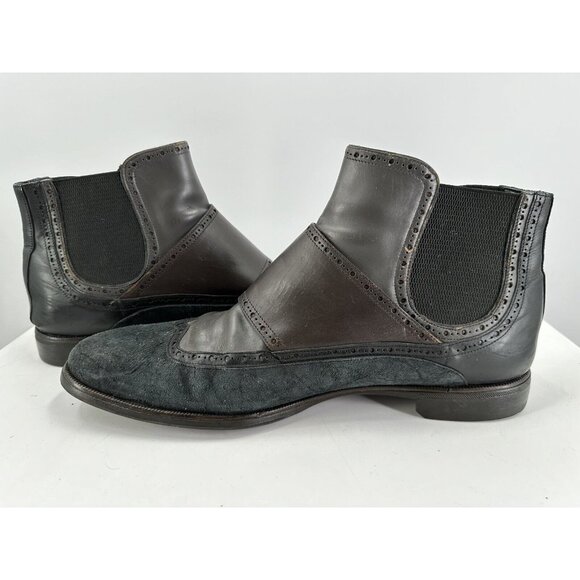 Dolce And Gabbana Double Monk Strap Distressed Suede & Leather Boots Size 11.5-U - Picture 10 of 16